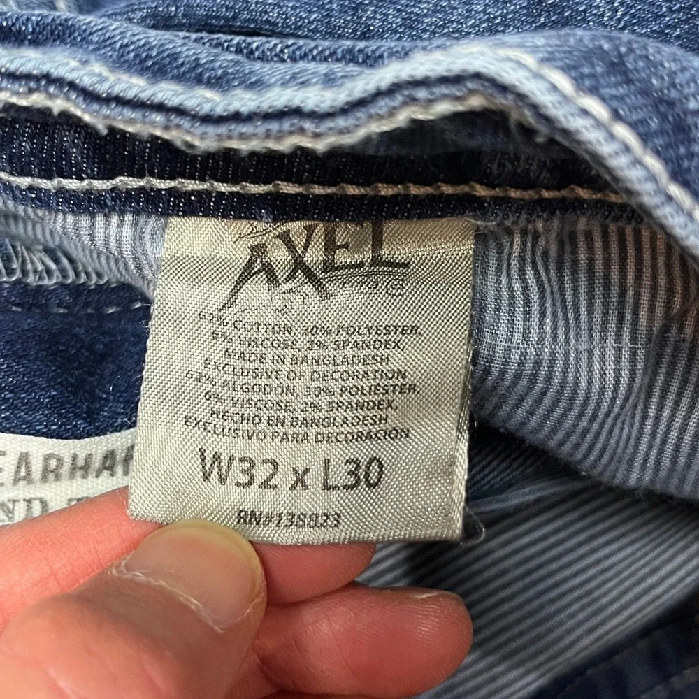 TK Axel Jeans Mens 32x30 Blue Slim Boot Hartford Conn Contrast Stitch Denim‎